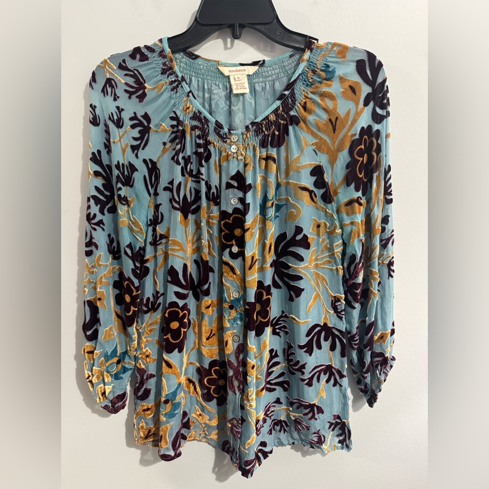 Sundance Silk Blend and Velvet Top